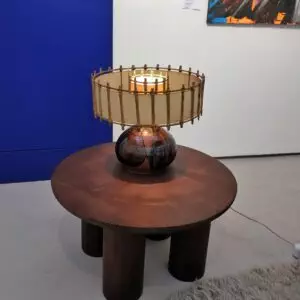 Ceramic and Paper shade Table lamp (circa 1960)