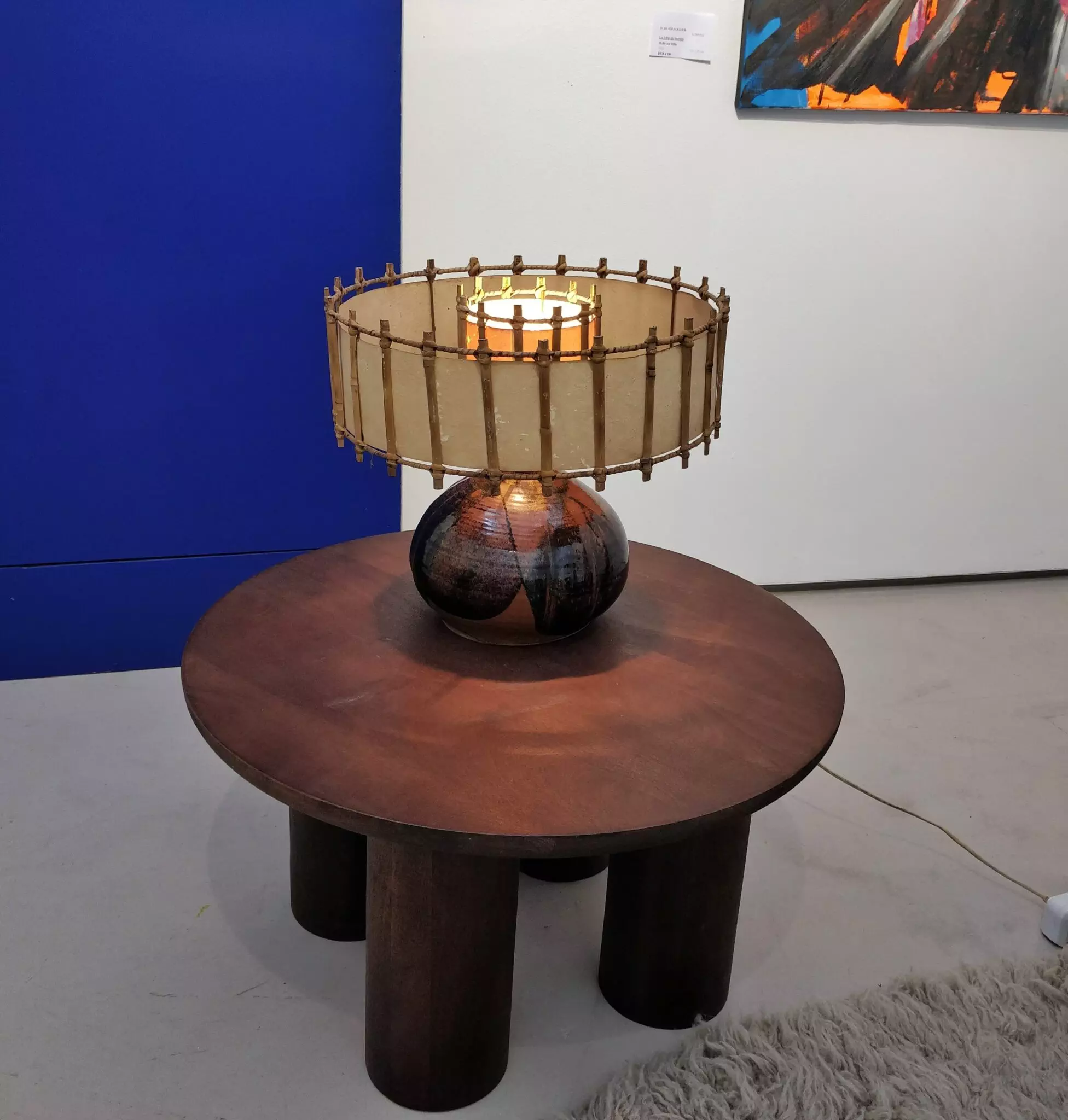 Ceramic and Paper shade Table lamp (circa 1960)