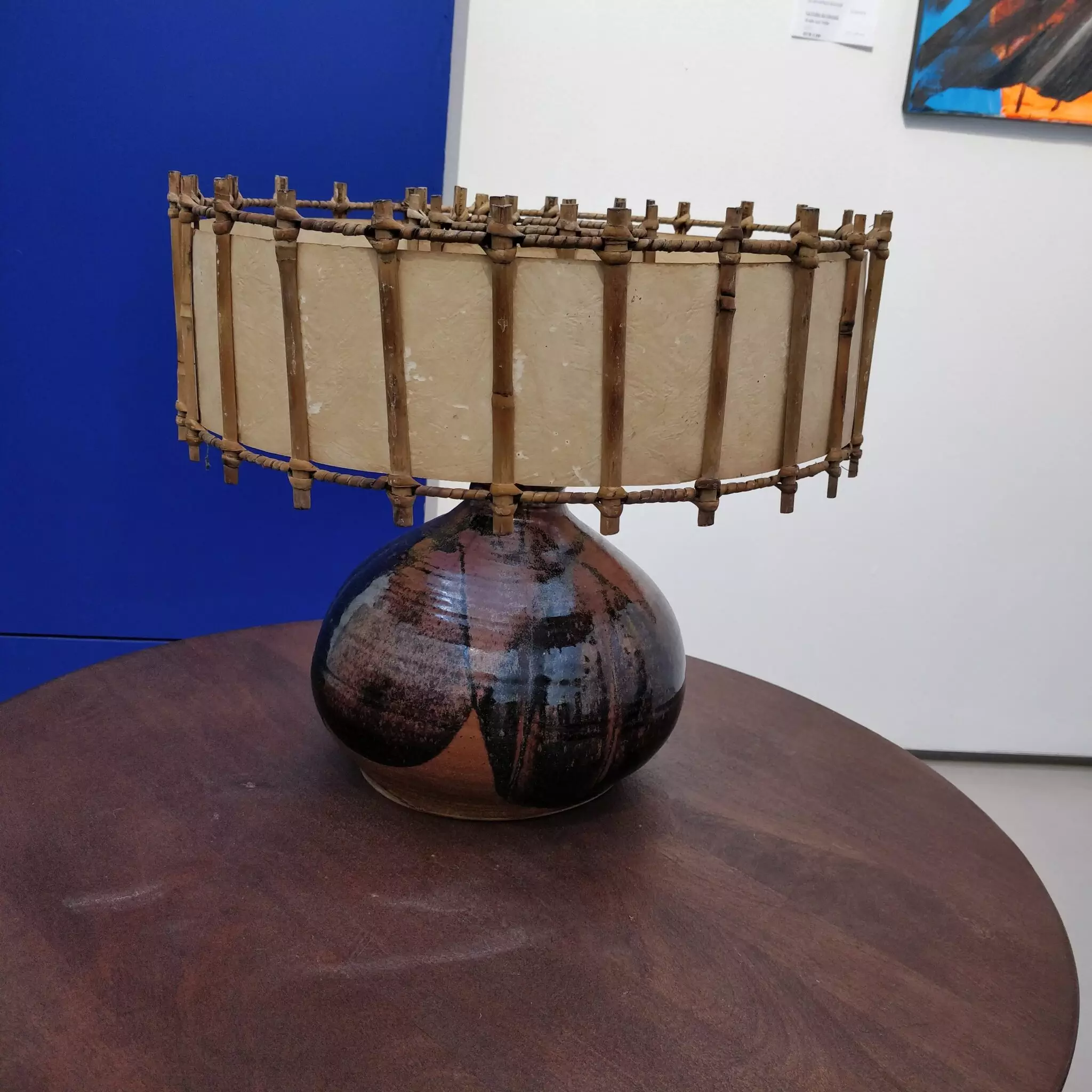 Ceramic and Paper shade Table lamp (circa 1960) - Image 2