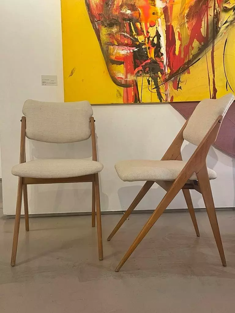 Set of four beech chairs by G.Guermonprez (circa 1950) - Image 2