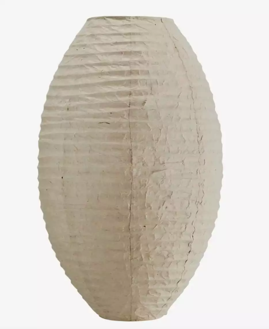 Handmade paper suspension/lamp shade by MADAMSOLTZ (DK) (oval) - Image 2
