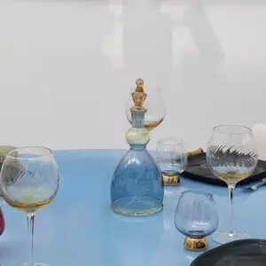 vintage set of glasses pitcher